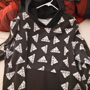 Adidas Black and White Logo Hoodie